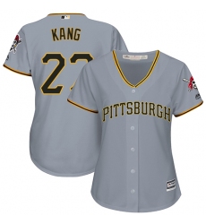Women's Majestic Pittsburgh Pirates #27 Jung-ho Kang Authentic Grey Road Cool Base MLB Jersey
