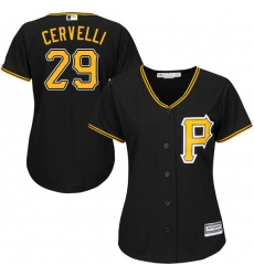 Women's Majestic Pittsburgh Pirates #29 Francisco Cervelli Authentic Black Alternate Cool Base MLB Jersey