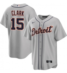 Men's Detroit Tigers #15 Max Clark Gray 2026 Road Stitched Baseball Jersey