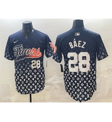 Men's Detroit Tigers #28 Javier Báez Navy With Vapor Premier Limited Stitched Baseball Jersey