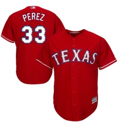 Youth Majestic Texas Rangers #33 Martin Perez Replica Red Alternate Cool Base MLB Jersey