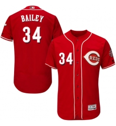 Men's Majestic Cincinnati Reds #34 Homer Bailey Red Alternate Flex Base Authentic Collection MLB Jersey