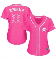 Women's Majestic Cincinnati Reds #39 Devin Mesoraco Replica Pink Fashion Cool Base MLB Jersey
