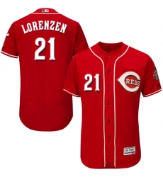Men's Majestic Cincinnati Reds #21 Michael Lorenzen Red Alternate Flexbase Authentic Collection MLB Jersey