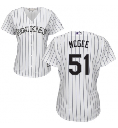 Women's Majestic Colorado Rockies #51 Jake McGee Authentic White Home Cool Base MLB Jersey