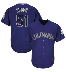 Youth Majestic Colorado Rockies #51 Jake McGee Replica Purple Alternate 1 Cool Base MLB Jersey