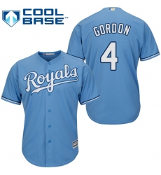 Youth Majestic Kansas City Royals #4 Alex Gordon Replica Light Blue Alternate 1 Cool Base MLB Jersey