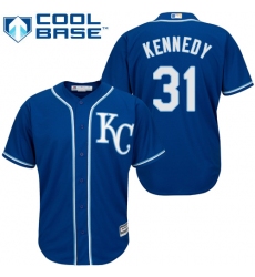 Youth Majestic Kansas City Royals #31 Ian Kennedy Authentic Blue Alternate 2 Cool Base MLB Jersey