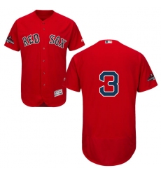Men's Majestic Boston Red Sox #3 Jimmie Foxx Red Alternate Flex Base Authentic Collection 2018 World Series Champions MLB Jersey