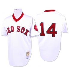 Men's Mitchell and Ness 1975 Boston Red Sox #14 Jim Rice Replica White Throwback MLB Jersey