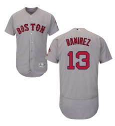 Men's Majestic Boston Red Sox #13 Hanley Ramirez Grey Road Flex Base Authentic Collection MLB Jersey