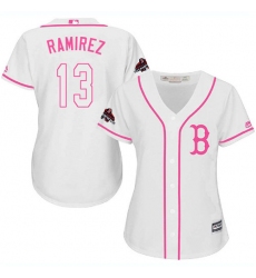 Women's Majestic Boston Red Sox #13 Hanley Ramirez Authentic White Fashion 2018 World Series Champions MLB Jersey