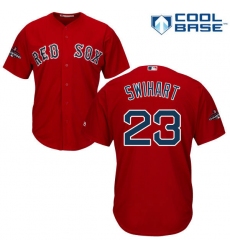 Youth Majestic Boston Red Sox #23 Blake Swihart Authentic Red Alternate Home Cool Base 2018 World Series Champions MLB Jersey