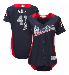Women's Majestic Boston Red Sox #41 Chris Sale Game Navy Blue American League 2018 MLB All-Star MLB Jersey