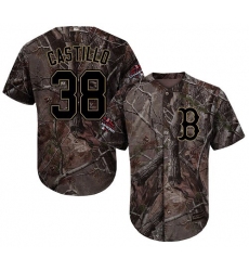Youth Majestic Boston Red Sox #38 Rusney Castillo Authentic Camo Realtree Collection Flex Base 2018 World Series Champions MLB Jersey