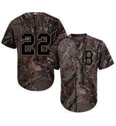 Men's Majestic Boston Red Sox #22 Rick Porcello Authentic Camo Realtree Collection Flex Base 2018 World Series Champions MLB Jersey