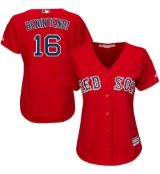 Women's Majestic Boston Red Sox #16 Andrew Benintendi Authentic Red Alternate Home MLB Jersey