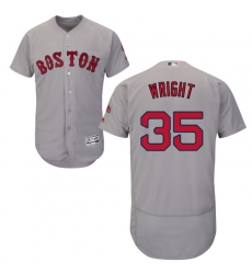 Men's Majestic Boston Red Sox #35 Steven Wright Grey Road Flex Base Authentic Collection MLB Jersey