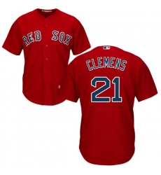Youth Majestic Boston Red Sox #21 Roger Clemens Authentic Red Alternate Home Cool Base MLB Jersey