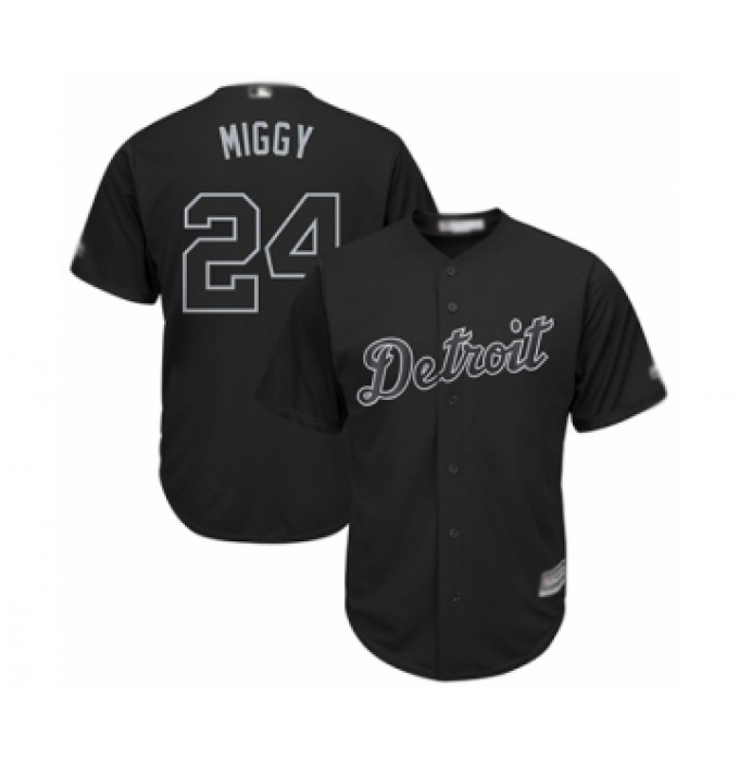 Men's Detroit Tigers #24 Miguel Cabrera  Miggy  Authentic Black 2019 Players Weekend Baseball Jersey