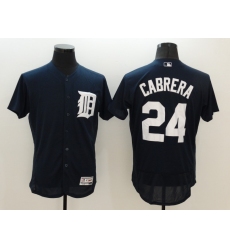 Men's Detroit Tigers #24 Miguel Cabrera Navy Blue Alternate Flex Base Authentic Jersey
