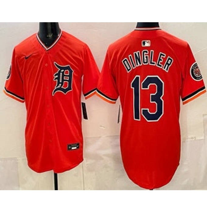 Men's Detroit Tigers #13 Dillon Dingler Orange Limited Jersey