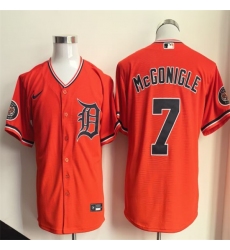 Men's Detroit Tigers #7 Kevin McGonigle Orange Cool Base Stitched Baseball Jersey