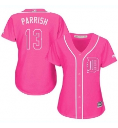 Women's Majestic Detroit Tigers #13 Lance Parrish Replica Pink Fashion Cool Base MLB Jersey