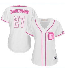 Women's Majestic Detroit Tigers #27 Jordan Zimmermann Replica White Fashion Cool Base MLB Jersey