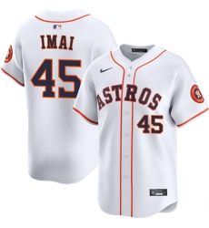 Men's Houston Astros #45 Tatsuya Imai White 2026 Home Limited Stitched Baseball Jersey
