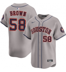 Men's Houston Astros #58 Hunter Brown Gray 2025 Limited Stitched Baseball Jersey