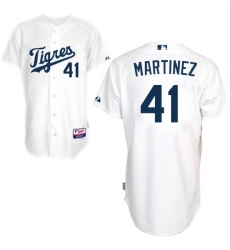 Men's Majestic Detroit Tigers #41 Victor Martinez Authentic White 