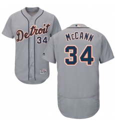Men's Majestic Detroit Tigers #34 James McCann Grey Road Flex Base Authentic Collection MLB Jersey