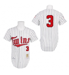 Men's Mitchell and Ness 1991 Minnesota Twins #3 Harmon Killebrew Replica White Throwback MLB Jersey