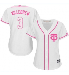 Women's Majestic Minnesota Twins #3 Harmon Killebrew Authentic White Fashion Cool Base MLB Jersey