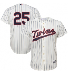 Men's Majestic Minnesota Twins #25 Byron Buxton Replica Cream Alternate Cool Base MLB Jersey