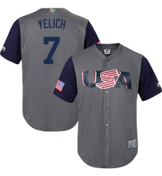 Youth USA Baseball Majestic #7 Christian Yelich Gray 2017 World Baseball Classic Replica Team Jersey