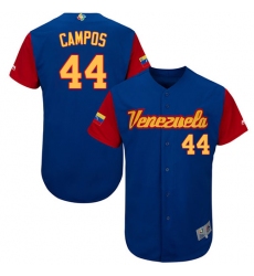 Men's Venezuela Baseball Majestic #44 Leonel Campos Royal Blue 2017 World Baseball Classic Authentic Team Jersey