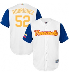 Men's Venezuela Baseball Majestic #52 Eduardo Rodriguez White 2017 World Baseball Classic Replica Team Jersey