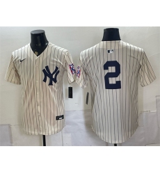 Men's New York Yankees #2 Derek Jeter Cream 2026 Field of Dreams Stadium Stitched Baseball Jersey