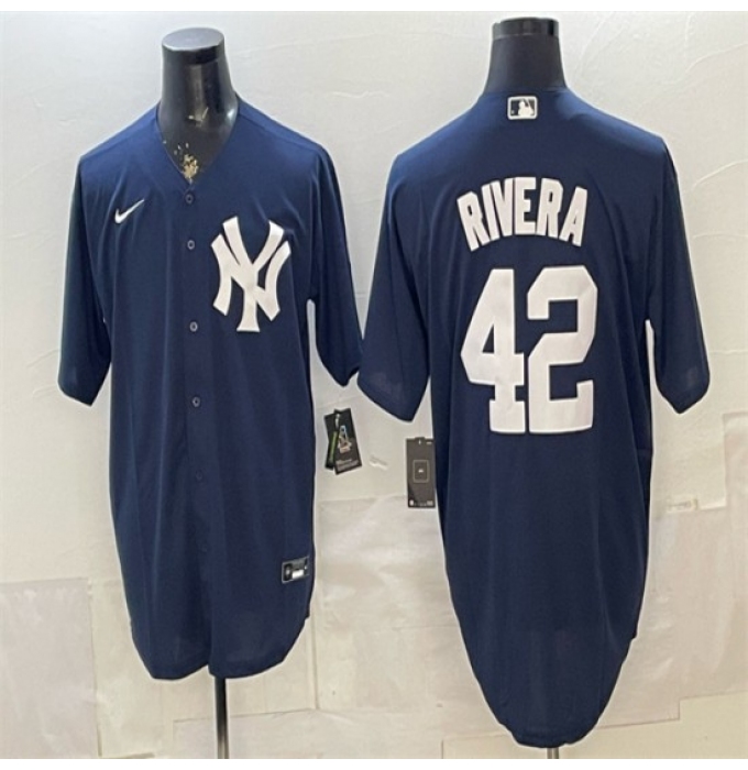 Men's New York Yankees #42 Mariano Rivera Navy Limited Stitched Baseball Jersey