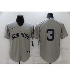 Men's Nike New York Yankees #3 Babe Ruth Authentic Gray Game Jersey