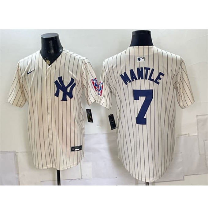 Men's New York Yankees #7 Mickey Mantle Cream 2026 Field of Dreams Stadium Stitched Baseball Jersey