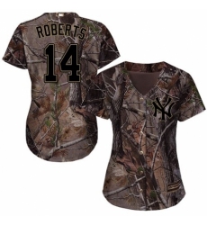 Women's Majestic New York Yankees #14 Brian Roberts Authentic Camo Realtree Collection Flex Base MLB Jersey