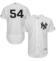 Men's Majestic New York Yankees #54 Aroldis Chapman White Home Flex Base Authentic Collection MLB Jersey