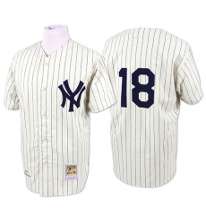 Men's Mitchell and Ness New York Yankees #18 Don Larsen Authentic White 1956 Throwback MLB Jersey