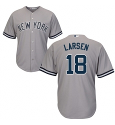 Youth Majestic New York Yankees #18 Don Larsen Authentic Grey Road MLB Jersey
