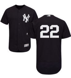 Men's Majestic New York Yankees #22 Jacoby Ellsbury Navy Blue Alternate Flex Base Authentic Collection MLB Jersey
