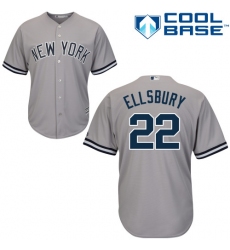Youth Majestic New York Yankees #22 Jacoby Ellsbury Authentic Grey Road MLB Jersey