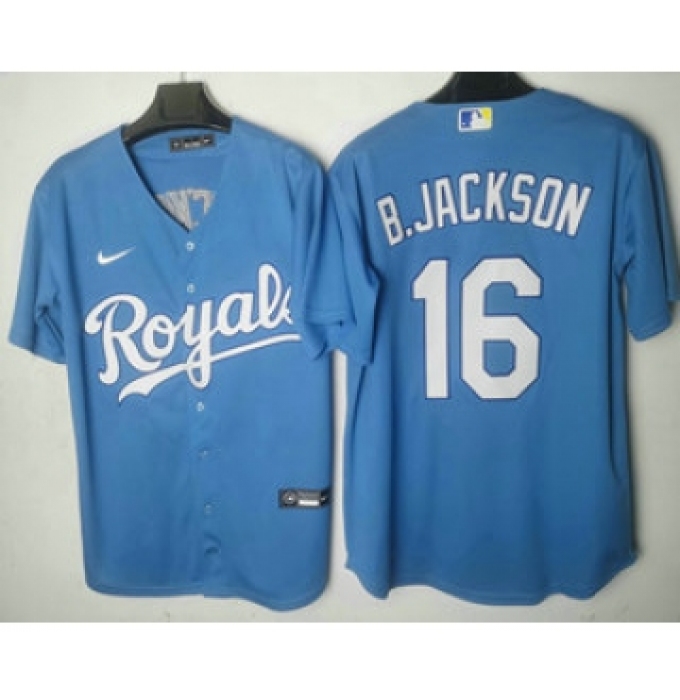 Men's Kansas City Royals #16 Andrew Benintendi Light Blue Cool Base Stitched MLB Jersey